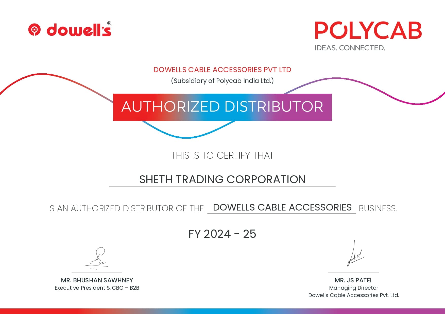 Dowell's Authorization Certificate